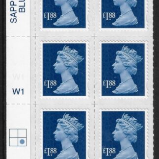 U2953  £1.88 blue M13L cyld. W1 grid position R2 C2   Walsall U/M (MNH)