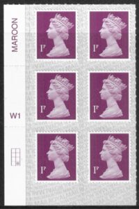 U2920  1p deep crimson M19L Cyld. W1  grid position  R4 C2  SBP T3 s/L  Walsall/ISP  U/M (MNH)