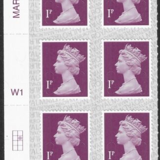 U2920  1p deep crimson M19L Cyld. W1  grid position  R2 C2  SBP T3 s/L  Walsall/ISP  U/M (MNH)