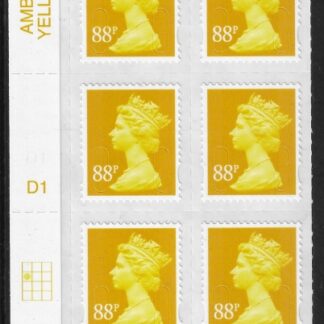 U2931  88p yellow 2B  MA13  cyld.  D1  grid position R2 C1  DLR  U/M (MNH)
