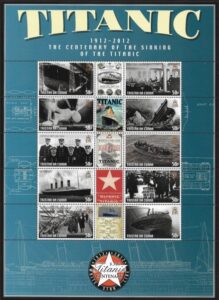 2013 Tristan da Cunha. MS.1053 Centenary of Sinking of The Titanic. mini sheet. U/M (MNH)