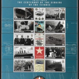 2013  Tristan da Cunha.  MS.1053  Centenary of Sinking of The Titanic.  mini sheet. U/M (MNH)