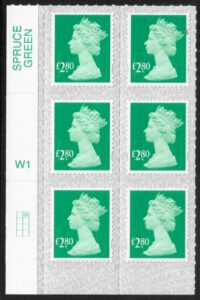 U2964  £2.80 2B  emerald M19L  cyld. W1  grid position R1  C2  SBP T3 s/L  Walsall  U/M (MNH)