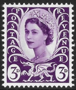W7  3d   CB  deep lilac   no wmk. Harrison U/M (MNH)