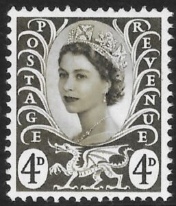 W9  4d CB  olive sepia  no wmk Harrison  U/M (MNH)