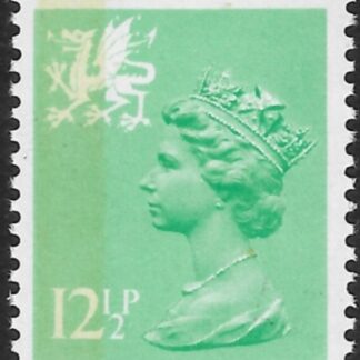 W37  12½p  SB  light emerald green. Perf 14  Type 1 Questa  U/M (MNH)
