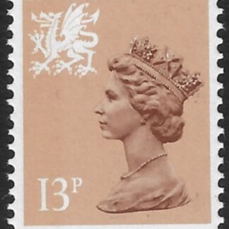 W38a  13p SB  pale chestnut Type 2  perf 15x14  Questa  U/M (MNH)