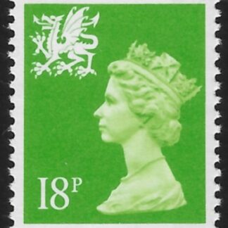 W49  18p  RB  bright green ex DX15 Questa   U/M (MNH)