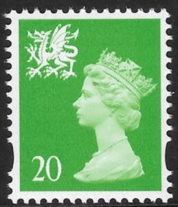 W79a 20p RB bright green. ex DX21 Walsall U/M (MNH)