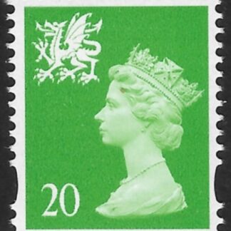 W79a  20p RB  bright green. ex DX21  Walsall  U/M (MNH)