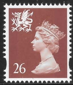 W80  26p 2B chestnut. ex sheet Walsall U/M (MNH)