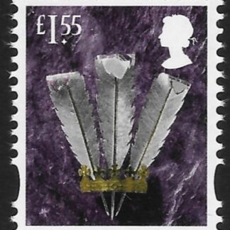 W159  £1.55  feathers   (revised typeface) ISP  U/M (MNH)