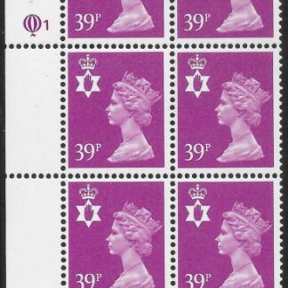 NI68    39p bright mauve. Cyld. Q1 Q1 with FCP error. printed by Questa U/M (MNH)
