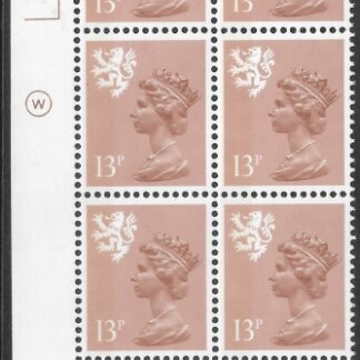 S 39 Scotland 13p Type 1  Cyld. 1A 1B dot  Waddington  U/M (MNH)