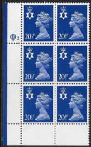 NI52  20½p ultramarine  cyld. Q2  Questa  U/M (MNH)