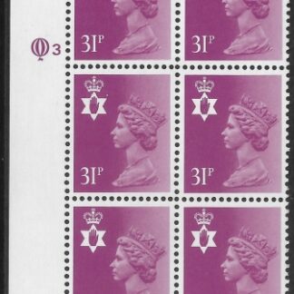 NI64   31p bright purple.  type 1  cyld. Q3  Questa U/M (MNH)