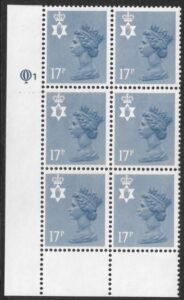 NI43  17p grey blue.  type 1  cyld Q1 Questa  U/M (MNH)