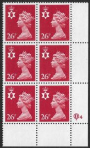 NI60   26p rosine type 1  cyld. Q4 row 20 Questa  U/M (MNH)