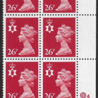 NI60   26p rosine type 1  cyld. Q4 row 20 Questa  U/M (MNH)