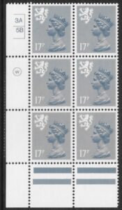 S 43  Scotland 17p phos. grey blue. Type 2 cyld. 3A 5B  Waddington  U/M (MNH)