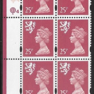 S 84  Scotland  25p  2B  red  cyld. Q4 Q4  Questa  U/M (MNH)