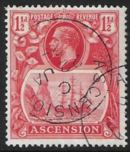 1924 Ascension. SG.12 1½d rose-red fine used.