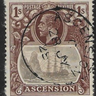 1924 Ascension.  SG.18  1s  grey-black and brown. fine used.