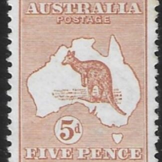 1913 Australia  SG.8  5d chestnut.  lightly mounted mint.