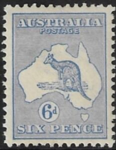 1915 Australia SG.26 6d ultramarine. lightly mounted mint.