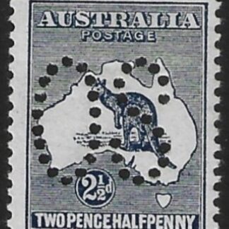 1913  Australia  SG.O4  2½d indigo perfin 'OS'  lightly mounted mint.