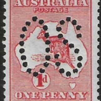 1913 Australia  SG.O2  1d red   perfin 'OS'  lightly mounted mint.