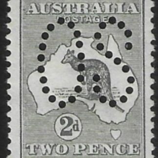 1913 Australia  SG.O3  2d grey   perfin 'OS'  lightly mounted mint.