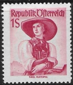 1950 Austria SG.1126 1 schilling claret Unmounted mint
