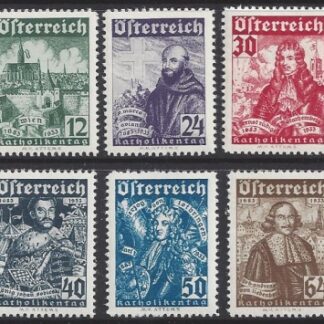 1933  Austria  SG.706-11  250th Anniversary of Relief of Vienna  set 6 values Fine used.