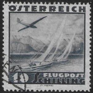 1935 Austria SG.777 10 Schilling slate blue. fine used.