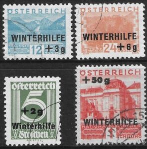 1933 Austria SG.712-5 Winter Relief Fund. set 4 values Fine Used.