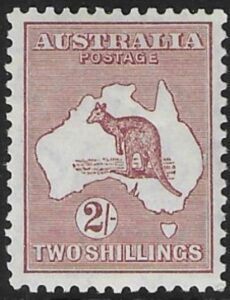 1929 Australia SG.110 2/- maroon lightly mounted mint.