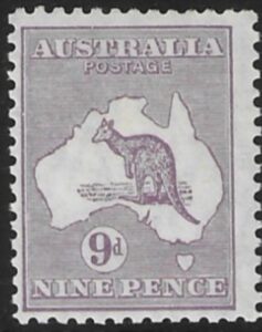 1929 Australia SG.108 9d violet mounted mint.
