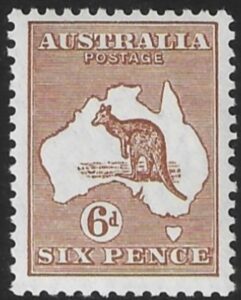 1929 Australia SG.107 6d chestnut lightly mounted mint.