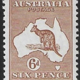 1929  Australia   SG.107  6d chestnut  lightly mounted mint.