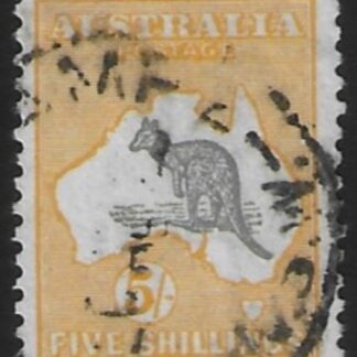 1918  Australia  SG.42  5/- grey and yellow  used.