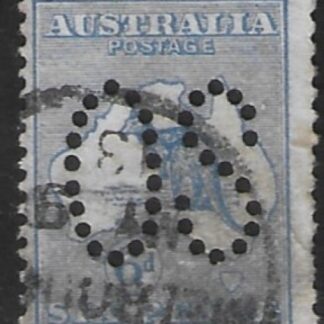 1913  Australia  SG.O8   6d ultramarine (die2) perfin 'OS'   fine used.