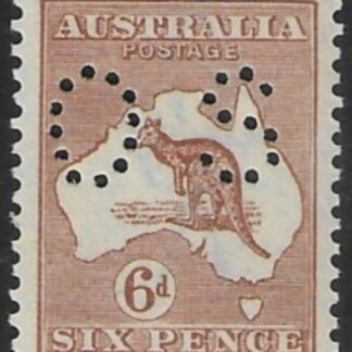 1923 Australia  SG.O76  6d  chestnut  perfin 'OS'  U/M (MNH)
