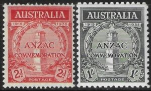 1935 Australia SG.154-5 20th Anniversay of Gallipoli Landing. set 2 values U/M (MNH)