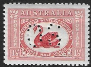 1929 Australia SG.O120 1½d dull scarlet. Centenary of Western Australia. U/M (MNH)