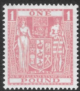 New Zealand - Arms  F218 £1 pink  very lightly mounted mint.