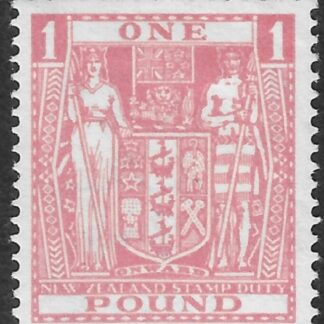 New Zealand - Arms  F218 £1 pink  very lightly mounted mint.