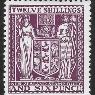 New Zealand - Arms  F156  12s 6d  deep plum. very lightly mounted mint.