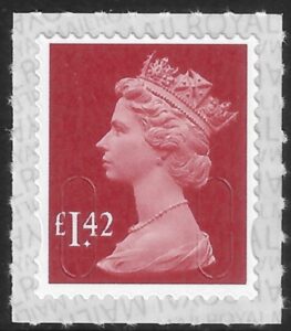 U2942  £1.42 2B   deep rose-red  M20L  SBP  s/L  Walsall  U/M (MNH)