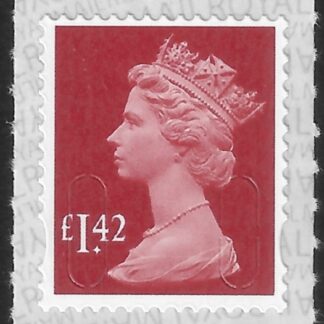 U2942  £1.42 2B   deep rose-red  M20L  SBP  s/L  Walsall  U/M (MNH)